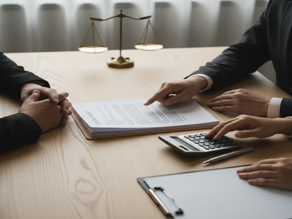 Persona revisando documentos para testamento inclusivo y cálculo de costos